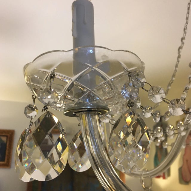Glass Large Draped Crystal Multi - Arm Chandelier For Sale - Image 7 of 10