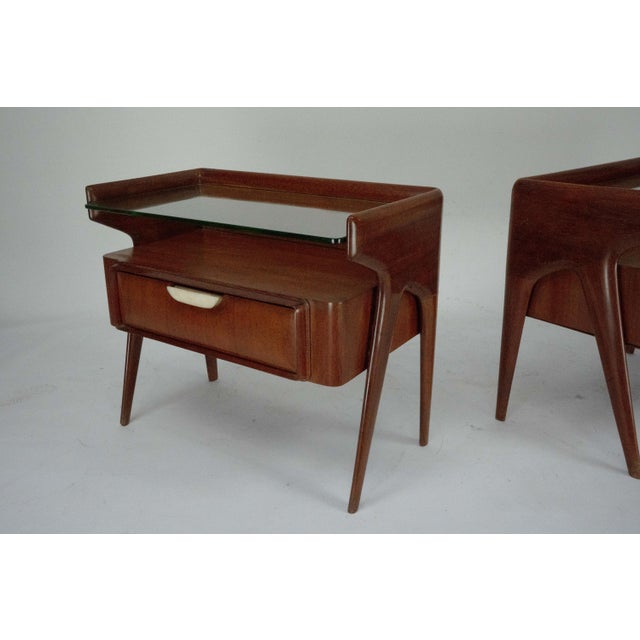 Mid-Century Modern Italian Bedside Tables attributed to Dassi, 1950s For Sale - Image 9 of 15
