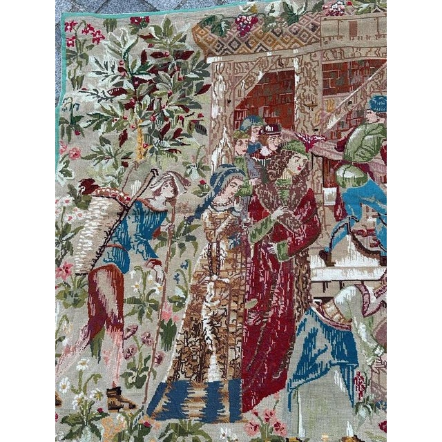 1970s Vintage French Needlepoint Tapestry, 1970s For Sale - Image 5 of 18