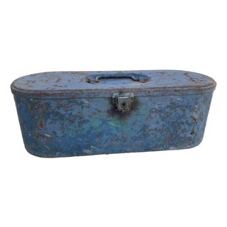 Vintage 1940s Metal Box Storage and Decor For Sale