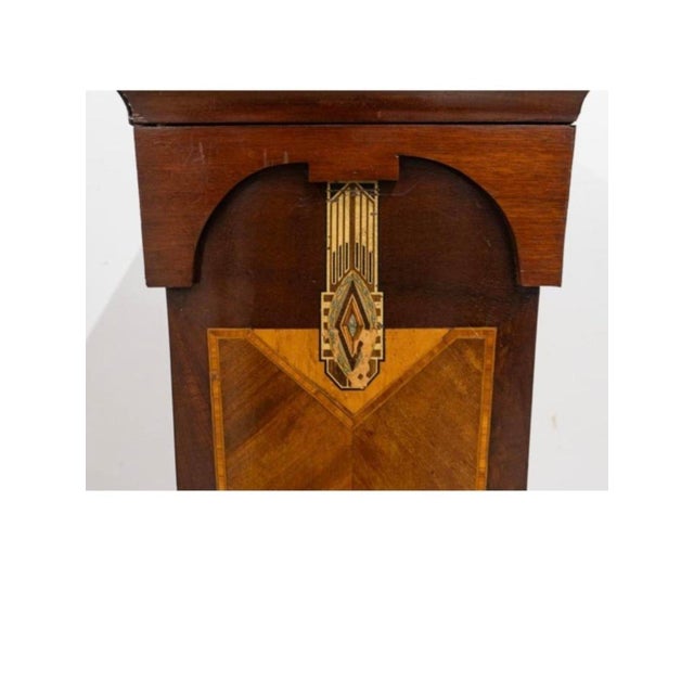 Art Deco Mahogany and Satinwood Marquetry Inlaid Pedestal, Circa 1930s For Sale - Image 4 of 5