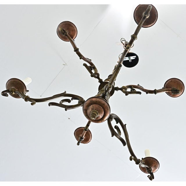 19th Century Traditional Brass Chandelier For Sale - Image 4 of 12