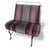 Vintage Industrial Bench with Racing Stripe Upholstery For Sale - Image 9 of 9