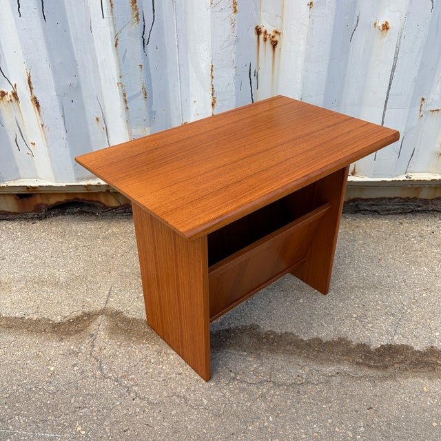 Mid-Century Modern Teak End Table /Magazine Rack by FBJ Mobler, Denmark. Circa 1970s For Sale - Image 4 of 18