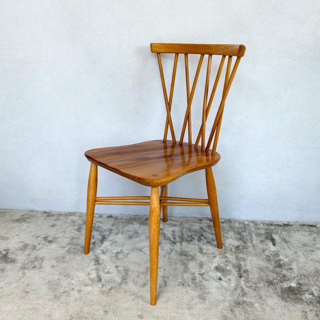 Brown Candlestick Chiltern Elm and Beech Dining Chairs by Lucian Ercolani for Ercol, 1950s, Set of 4 For Sale - Image 8 of 14