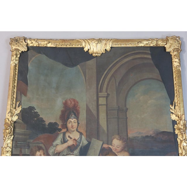 Large Louis XV Trumeau Mirror, 1700s For Sale - Image 9 of 16