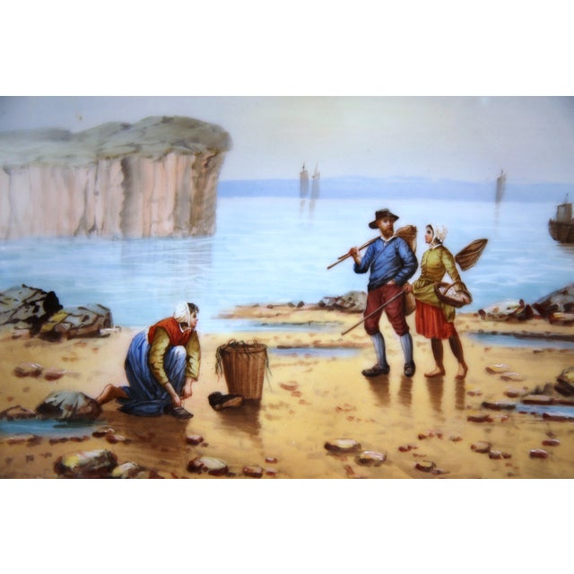Pair of French Hand-Painted Porcelain Coastal Plates Signed Francis For Sale In Dallas - Image 6 of 10