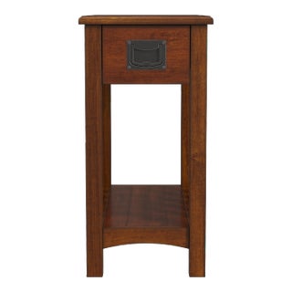 Larina 1 Drawer Shaker Side Table, Light Brown For Sale