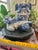 This vintage Chinese porcelain foo dog, or guardian lion, is done in classic blue and white with wonderfully expressive...