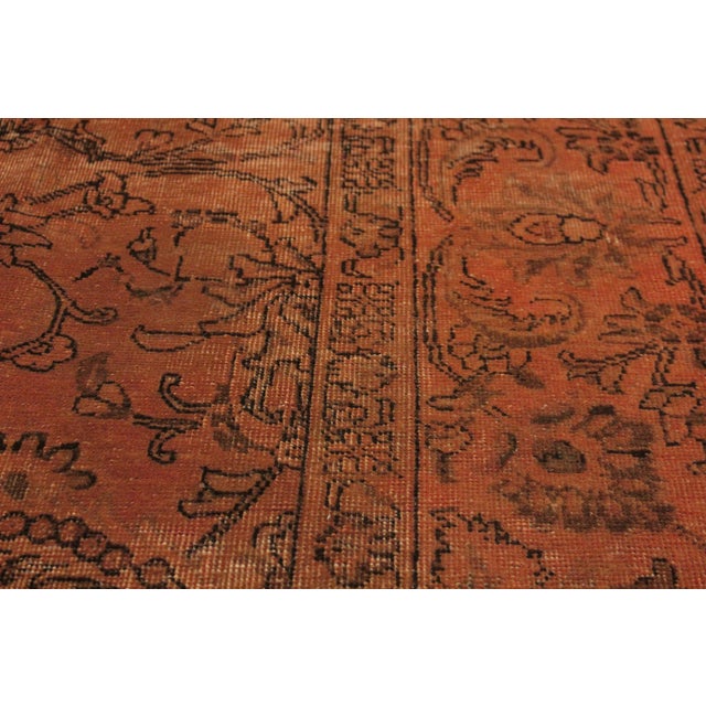 Textile Vintage Retro No Pile Rust/Brown Wool Rug - 8'0'' X 11'2'' For Sale - Image 7 of 10