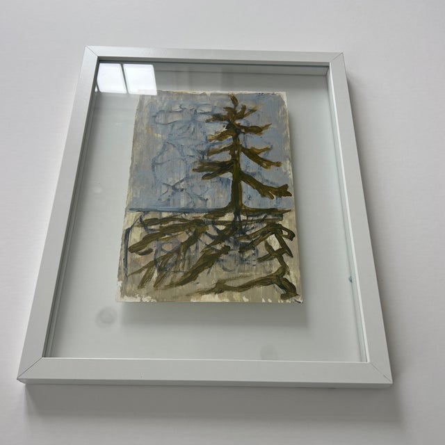 Contemporary Framed Mixed Media Landscape Painting For Sale - Image 4 of 5