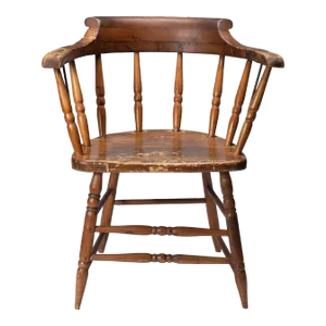 Distressed American Firehouse Armchair, C. 1835