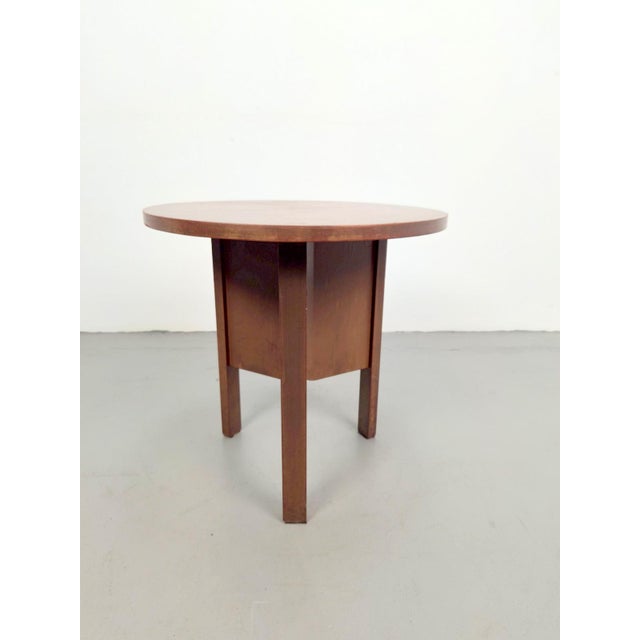 Dutch Art Deco Modernist Round Oak Side Table, 1930s For Sale - Image 9 of 9