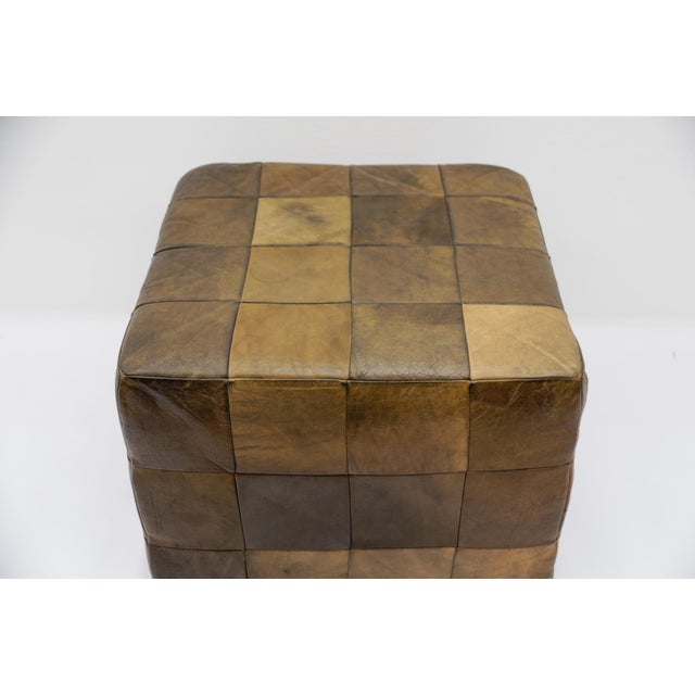 Leather Patchwork Pouf from de Sede, 1960s For Sale - Image 6 of 8