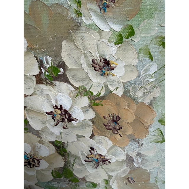 1970s Signed Original Oil Painting Floral Bouquet Framed Vintage For Sale - Image 5 of 9