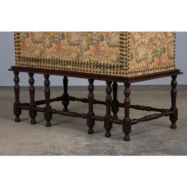 Renaissance Antique French Louis XIII Style Needlepoint Tapestry Chest Bar For Sale - Image 3 of 12