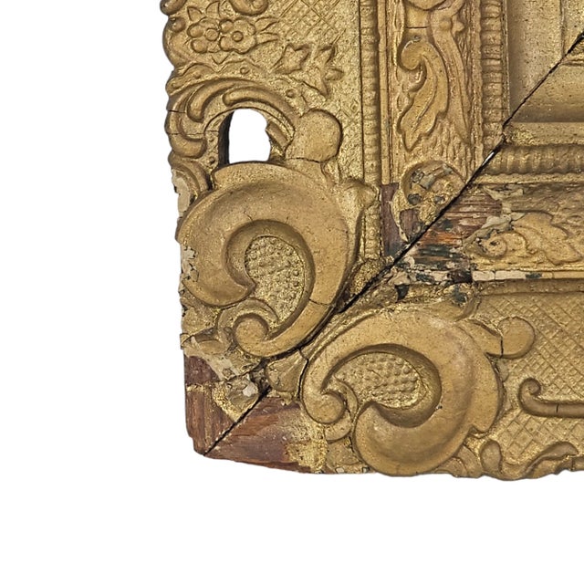 Stil Llife Floral Oil Painting Gesso Gilt Gold Frame For Sale - Image 10 of 12