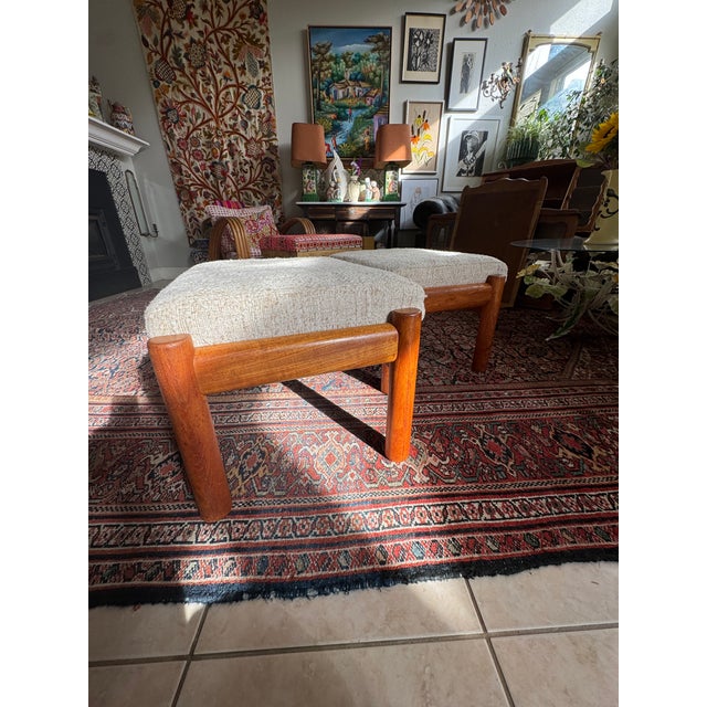 1970s Mid Century Juul Kristensen Teak Stool/ Ottoman (Only 1 Left!) For Sale - Image 12 of 12
