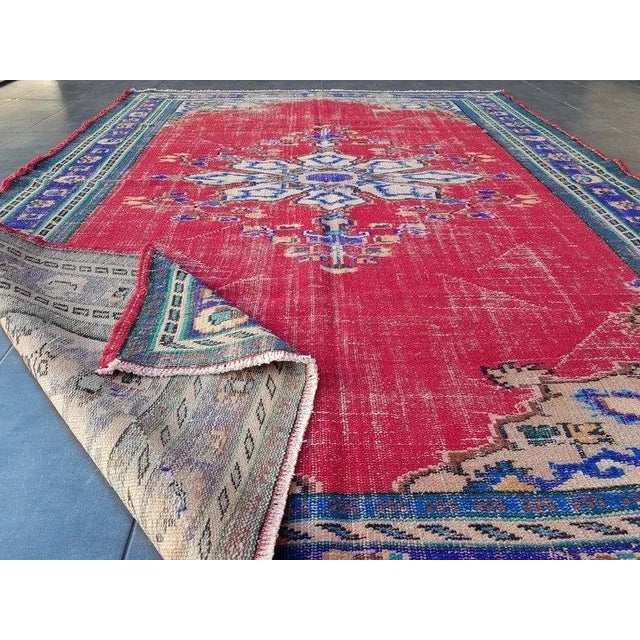 1960s 1960s Handknotted Vintage Turkish Rug For Sale - Image 5 of 11