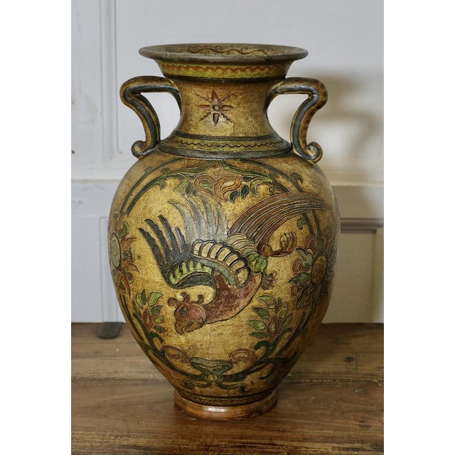 Ceramic Vintage Italian Vase with Dragons, 1950s For Sale - Image 7 of 8