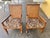 Vintage Colonial Mission Style Modern Upholstered Wood & Cane Back Chairs With Pillows - 6 For Sale In West Palm - Image 6 of 10