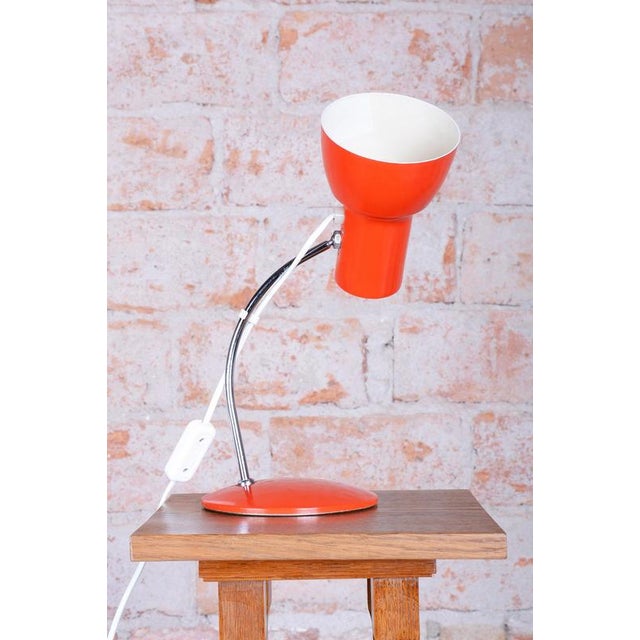 Mid-Century Czech Chrome Table Lamp attributed to J. Hůrka for Napako, 1960s For Sale - Image 3 of 13