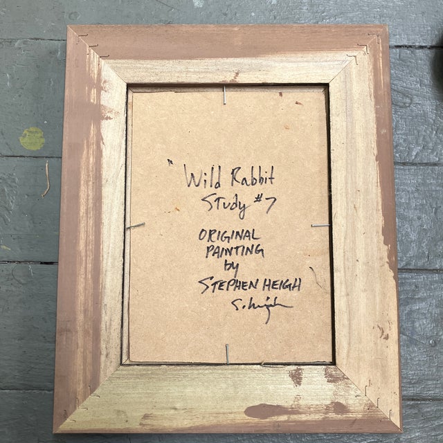 Contemporary Contemporary Original Stephen Heigh “Wild Rabbit Study 7” Framed For Sale - Image 3 of 3