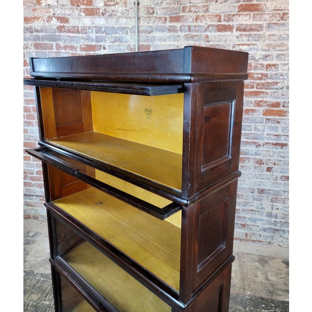 1910s Antique Macey Mahogany Lawyer's Bookcase 4 Stacks-C1910s For Sale - Image 5 of 10