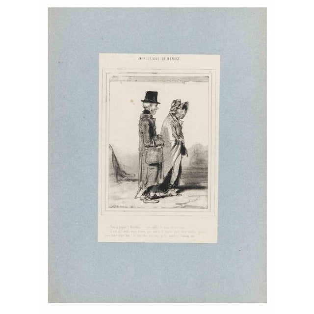 Lithograph on paper, from the Series "Impressions de Ménage", plate 17. An original nineteenth-century lithograph by the...
