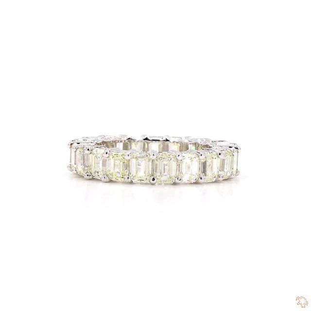 Silver 5.28 Carat Princess Cut Diamond Gold Ring, Size 6.5 For Sale - Image 8 of 9