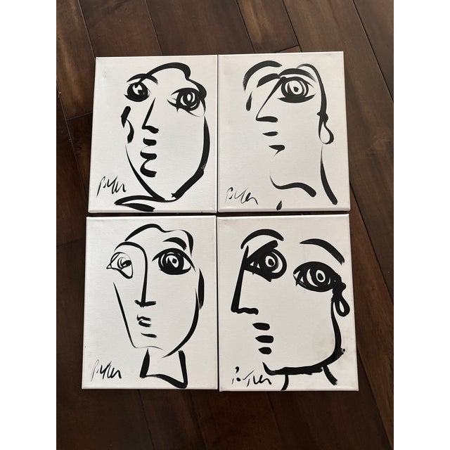 1970s Original Abstract Paintings set of 4 by Peter Keil. These great paintings were executed with oil on canvas and...