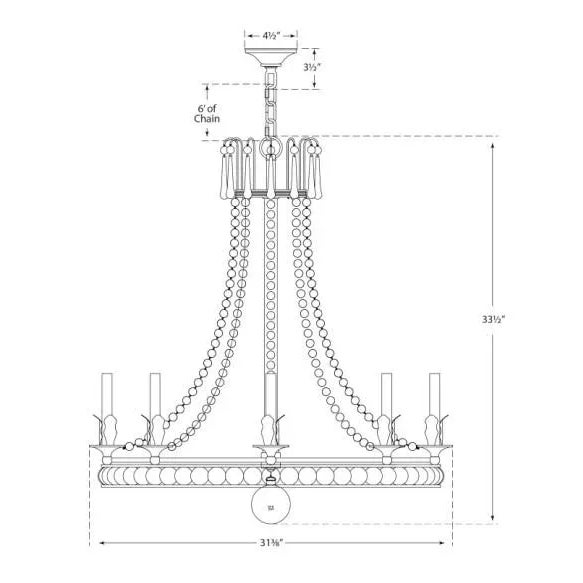 Visual Comfort Joe Nye for Visual Comfort Signature Regency Large Chandelier in Hand-Rubbed Antique Brass with Seeded Glass For Sale - Image 4 of 4