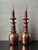 Persian Antique Bohemian Gold Guilt Ruby Glass Decanters, for Middle Eastern Market - a Pair For Sale - Image 3 of 12