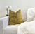 Add some pizzazz to your decor with this luxurious gold velvet pillow. The gold cut velvet maze pattern is set on a cream...