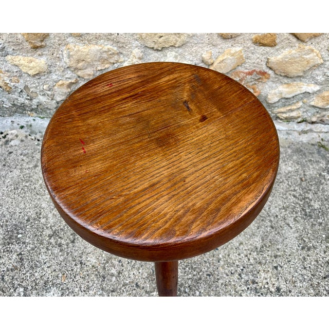 Charlotte Perriand Vintage High Ash Berger Stool attributed to Charlotte Perriand, 1950s For Sale - Image 4 of 18