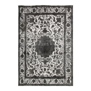 Hand Knotted Vintage Distressed Tabriz Rug. 6'05" X 9'07" For Sale