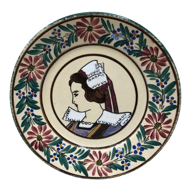 French Faience Plate Quimper, Circa 1920 For Sale
