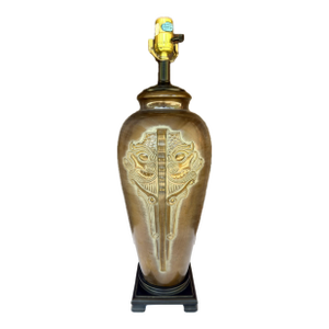 Vintage Frederick Cooper Style Archaic Bronze "Taotie" Lamp | James Mont Era Chinoiserie