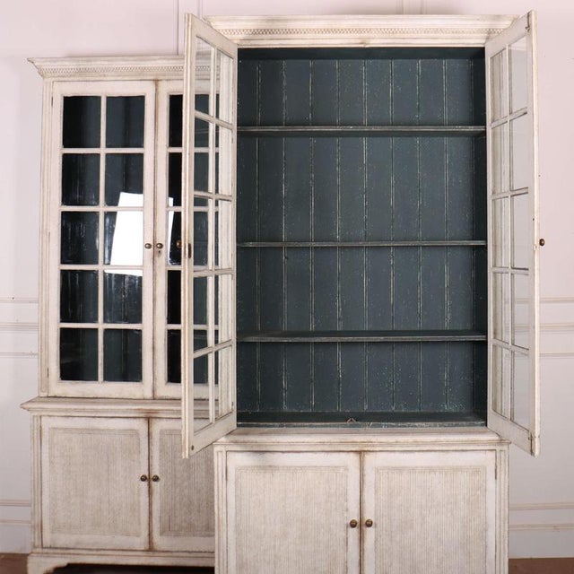 Swedish Painted Bookcases, Set of 2 For Sale - Image 11 of 14