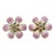 Pink Enamel Daisy Flower Diamond Gold Earrings by Sandra J. Sensations - 2 Pieces For Sale