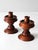 Mid 20th Century Vintage Turned Wood Candlesticks Pair For Sale - Image 5 of 10