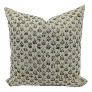 Fabdivine Block Print Decorative Throw Pillow Cover 24x24 Inch Handcrafted Accent Pillow- Alia For Sale