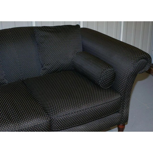 Handmade Black and Silver Upholstered Sofa with Light Hardwood Frame For Sale - Image 5 of 13