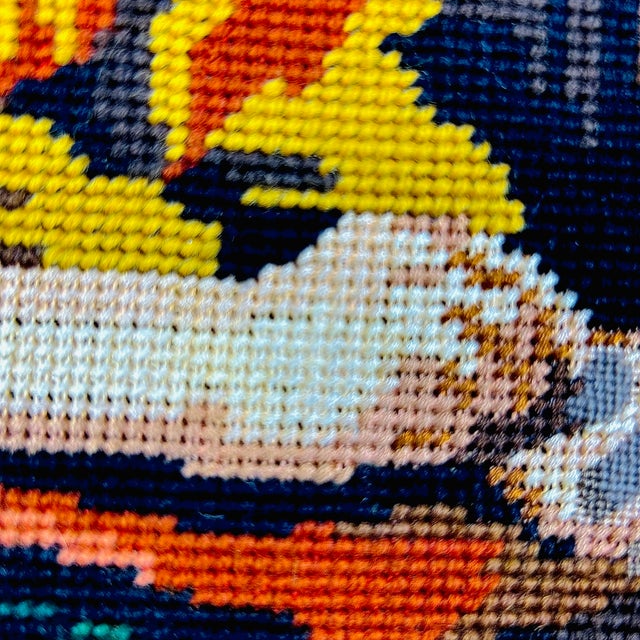 Wood Grand-Sized Framed Margot De Paris Needlepoint After Murillo, “The Little Fruit Sellers,” 30" For Sale - Image 7 of 9