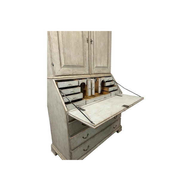 Early 19th Century Gustavian Style Cupboard Top Secretary Desk For Sale - Image 9 of 11