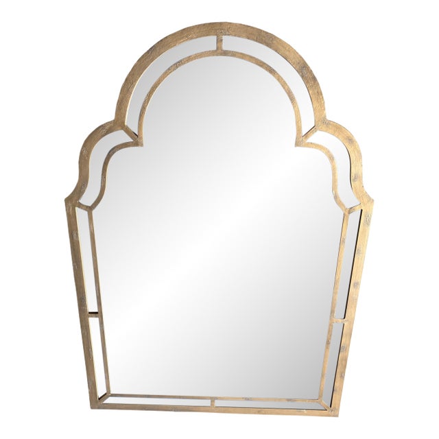 Large Forged Bronze Iron Arched Mirror 6ft 8 Spanish Moorish Colonial Style For Sale