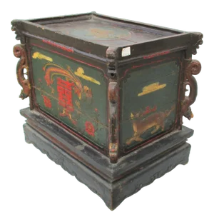 Chinese Provincial Lidded Trunk Hand Made Antique