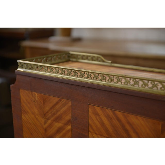 Wood Napoleon III Louis XVI Style Marquetry Cylinder Desk For Sale - Image 7 of 18
