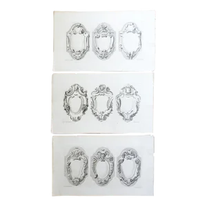 Antique 1728 James Gibbs Architectural Ornament Engravings - Set of 3