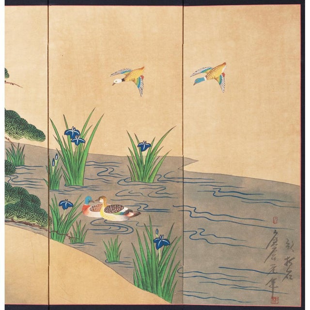 Japanese 1940s Vintage Chinese Byobu Screen For Sale - Image 3 of 11